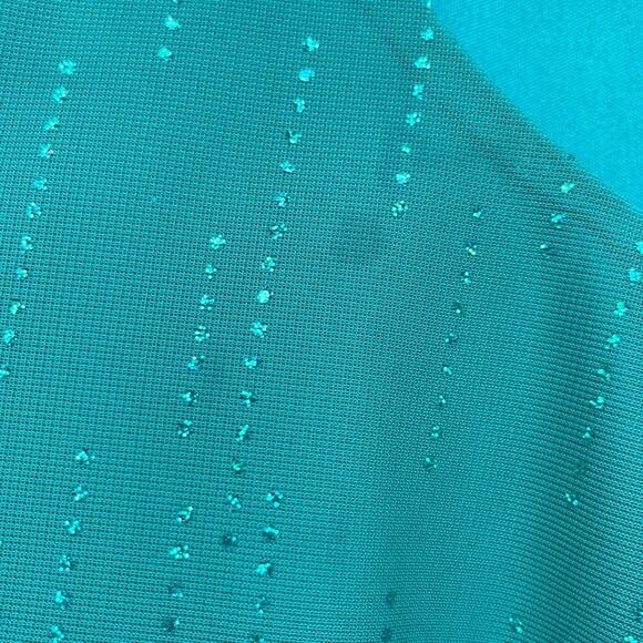 Sara Michelle emerald green ombre sequin glitter holiday blouse small (34/36) - Picture 4 of 8